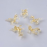 Home Decorations, Handmade Lampwork Display Decorations, Dragon, Light Khaki, 33~35x18~22x21~25mm(LAMP-L075-065)