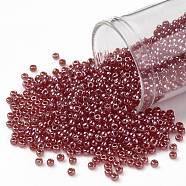 TOHO Round Seed Beads, Japanese Seed Beads, (109B) Siam Ruby Transparent Luster, 11/0, 2.2mm, Hole: 0.8mm, about 5555pcs/50g(SEED-XTR11-0109B)