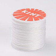 Round Waxed Polyester Cords, Twisted Cord, White, 0.5mm, about 115.92 yards(106m)/roll(YC-K002-0.5mm-18)
