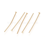 304 Stainless Steel Flat Head Pins, Golden, 20.3x0.6mm, 22 Gauge, Head: 1.4mm(STAS-L238-006F-G)