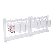 Transparent Acrylic Mini Photocard Hanger Rack, Holds Up to 4 Cards, Clear, Finish Product: 4.5x19x14.5cm, about 7pcs/set(ODIS-WH0002-47)