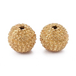 Brass Beads, Long-Lasting Plated, Bumpy, Round, Real 18K Gold Plated, 11x10mm, Hole: 1.8mm(KK-Z009-02G)