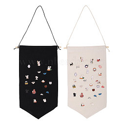 Globleland 2Pcs 2 Styles Polyester Wall Hanging Brooch Jewelry Banner Holder, for Badge Storage, Arrows, Mixed Color, 600~750x260x2~9mm, 1pc/style(HJEW-GL0001-19)