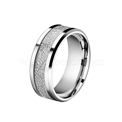 Stainless Steel Finger Ring for Men, Stainless Steel Color, US Size 8 1/2(18.5mm)(PW-WGD358B-03)