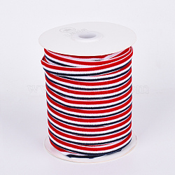 Single Face Velvet Ribbon, Stripe Ribbon, Tri-color, Red, 5/8 inch(16mm), about 50yards/roll(45.72m/roll)(OCOR-Q043-16mm-03)