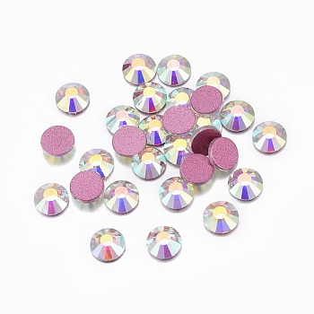Glass Rhinestone Cabochons, Grade AA, Flat Back & Faceted, Half Round, Crystal AB, SS8, 2.3~2.4mm, about 1440pcs/bag