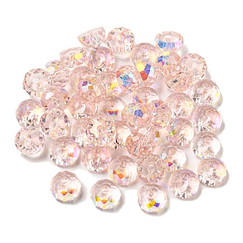 Electroplate Glass Beads, Faceted, Half Round, Lavender Blush, 5.5x3mm, Hole: 1.4mm, 100pcs/bag