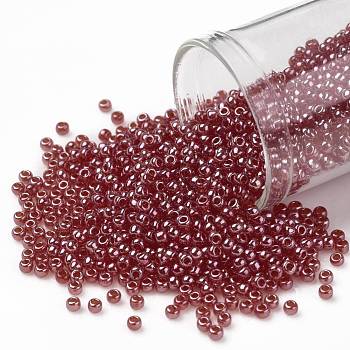 TOHO Round Seed Beads, Japanese Seed Beads, (109B) Siam Ruby Transparent Luster, 11/0, 2.2mm, Hole: 0.8mm, about 5555pcs/50g