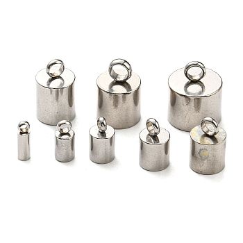 304 Stainless Steel Cord Ends, Stainless Steel Color, 40pcs/box