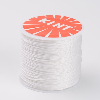 Round Waxed Polyester Cords, Twisted Cord, White, 0.5mm, about 115.92 yards(106m)/roll