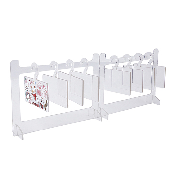 Transparent Acrylic Mini Photocard Hanger Rack, Holds Up to 4 Cards, Clear, Finish Product: 4.5x19x14.5cm, about 7pcs/set