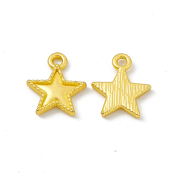 Rack Plating Alloy Pendants, Cadmium Free & Lead Free & Nickle Free, Star Charms, Matte Gold Color, 15x12.5x2mm, Hole: 1.9mm