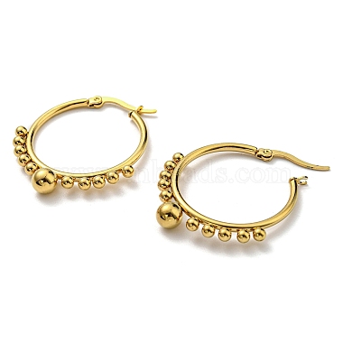 PVD Vacuum Plating Ring 304 Stainless Steel Hoop Earrings for Women(EJEW-C053-07G)-2