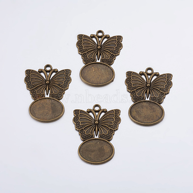 Antique Bronze Butterfly Alloy Cabochon Settings
