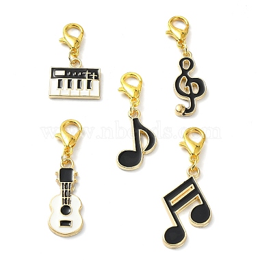 Black Musical Note Alloy+Enamel Pendant Decorations