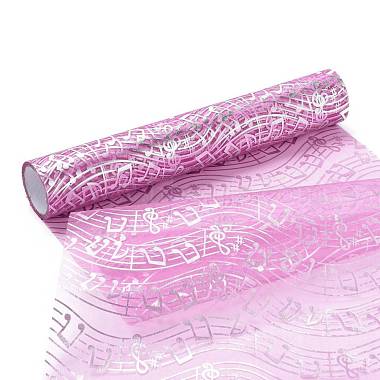 Silver Color Musical Note Printed Deco Mesh Ribbons(OCOR-H100-C01)-2