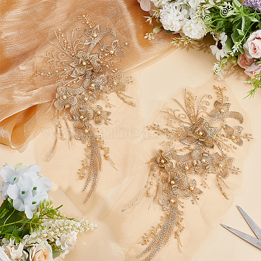 3D Flower Polyester Embroidery Sew on Appliques(PATC-WH0008-48C)-4
