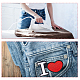 12Pcs Heart with Letter I Pattern Polyester Embroidery Iron on Applique Patch(PATC-FG0001-63)-4