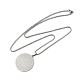 304 Stainless Steel Religion Flat Round Pendant Box Chain Necklaces for Women Men(NJEW-R013-08P)-4