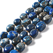 Natural Lapis Lazuliib Beads Strands, Oval, 9.5~19.5x8~13.5x5.5~13mm, Hole: 0.9~1.2mm, about 24~27pcs/strand, 14.96~15.55''(38~39.5cm)(G-B028-B12)