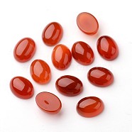 Grade A Natural Red Agate Oval Cabochons, Dyed, Orange Red, 16x12x6mm(G-L394-10B-16x12mm)