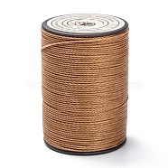 Round Waxed Polyester Thread String, Micro Macrame Cord, Twisted Cord, for Leather Sewing Stitching, Peru, 0.65mm, about 87.48 yards(80m)/roll(YC-D004-02D-016)