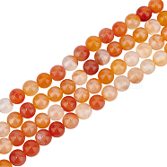 2 Strands Natural Red Agate Beads Strands, Grade AB, Round, 8mm, Hole: 1.2mm, about 49pcs/strand, 14.96 inch(38cm)(G-OC0004-25)
