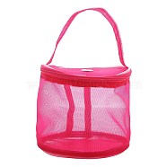 Nylon Yarn Storage Bags, with Alloy Hole, for Portable Knitting Yarn Balls Organizer, Column, Deep Pink, 12.5x13cm(SENE-PW0017-09A-01)
