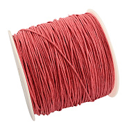 Waxed Cotton Thread Cords, Light Coral, 1mm, about 100yards/roll(300 feet/roll)(YC-R003-1.0mm-160)