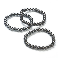 Synthetic Non-magnetic Hematite Beaded Stretch Bracelets, Round, Beads: 8~8.5mm, Inner Diameter: 2-1/8 inch(5.5cm)(BJEW-D446-C-22)
