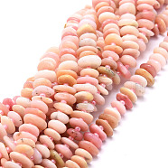 Natural Pink Opal Beads Strands, Nuggets, 8~11x9~14x1.5~5mm, Hole: 0.8mm, about 74pcs/strand, 15.55''(39.5cm)(G-E569-J25)