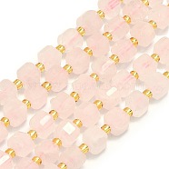 Natural Rose Quartz Beads Strand, Faceted, Cube, 6.5~7.5x6.5~7.5x6.5~7.5mm, Hole: 1.2mm, about 43~44pcs/strand, 15.35''~15.55''(39~39.5cm)(G-I376-D42-01)