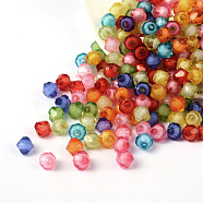 Transparent Acrylic Beads, Bead in Bead, Bicone, Mixed Color, 8x8x8mm, Hole: 2mm(X-TACR-S085-8mm-M)