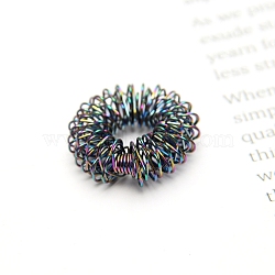 Steel Spiky Sensory Acupressure Finger Rings, Massage Tools, Colorful, 25x8mm(FAMI-PW0001-30H)