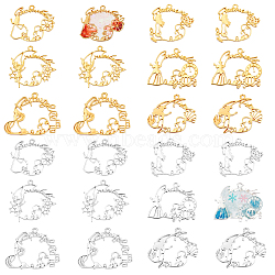 24Pcs 12 Style Alloy Open Back Bezel Pendants, For DIY UV Resin, Epoxy Resin, Pressed Flower Jewelry, Flat Round with Princess, Lead Free & Cadmium Free, Golden & Silver, 2pcs/style(FIND-OC0001-44)