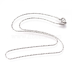 304 Stainless Steel Coreana Chains Necklaces, with Lobster Claw Clasps, Stainless Steel Color, 16.7 inch(42.5cm), 1mm(NJEW-G313-17P)