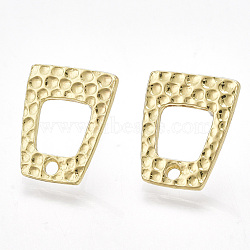 Alloy Stud Earring Findings, with Loop and Steel Pins, Trapezoid, Light Gold, 15.5~16x12.5mm, Hole: 1.5mm, Pin: 0.7mm(PALLOY-T065-01)