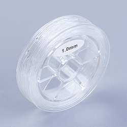 Round Japanese Elastic Crystal String, Elastic Beading Thread, for Stretch Bracelet Making, Clear, 1mm, about 10.93 yards(10m)/roll(X-EW-G008-01-1mm)