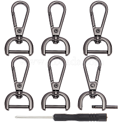 Alloy Lock Catch, for Bag Buckle Accessories Makings, with Iron Screwdriver, Gunmetal, Lock Catch: 4.8x2.45x0.7cm, Inner Diameter: 1.6x0.55cm(DIY-GF0005-07B)