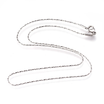304 Stainless Steel Coreana Chains Necklaces, with Lobster Claw Clasps, Stainless Steel Color, 16.7 inch(42.5cm), 1mm