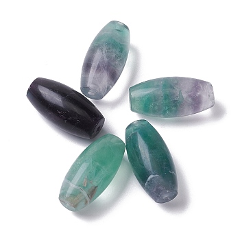 Natural Fluorite Beads, Unfair Hole, Rice, 41~42x20mm, Hole: 2.5mm