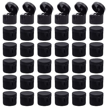 Plastic Bottle Caps, Flip Top Caps, Column with Stripe, Black, 23x19.5mm, Inner Diameter: 20mm