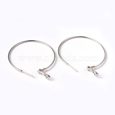 200 pcs Nickel Free Platinum Color Brass Hoop Earrings Jewellery Findings Crafts 
