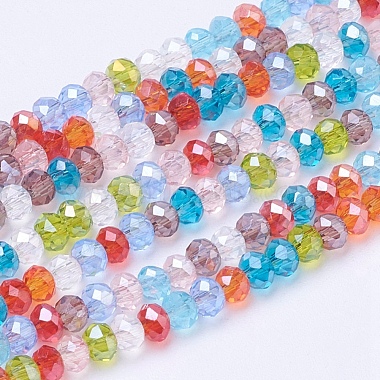 Mixed Electroplate Glass Faceted Rondelle Bead Strands(X-EGLA-J047-3x2mm-46)-2