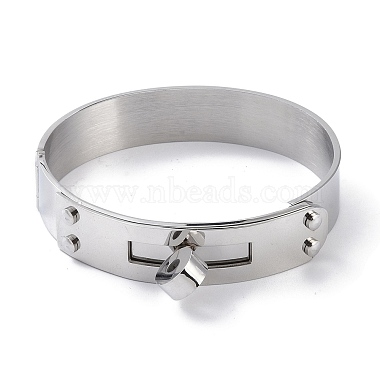 Non-Tarnish Donut 304 Stainless Steel Bangles(BJEW-G700-07A-P)-2