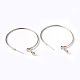 Platinum Color Brass Hoop Earrings(X-EC108-3NF)-2