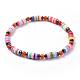Polymer Clay Heishi Beads Beads Stretch Bracelets(BJEW-JB04452-M)-2
