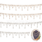 2 Yards 2 Colors Rhinestone Cup Chains, Iron Strass Chains, Resin Imitation Pearl Beaded Tassel Chains, Unwelded, Mixed Color, 4.5~37mm, 1 yard/color(CH-WR0001-02)