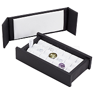 PU Jewelry Box, Cosmetics Jewelry Organizer, Rectangle, Black, 12x6.5x2.6cm, Inner Diameter: 9.95cm(AJEW-WH0472-44)