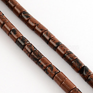 Natural Mahogany Obsidian Stone Bead Strands, Column, Dark Red, 6x6mm, Hole: 1mm, about 66pcs/strand, 15.7 inch(X-G-R187-11)